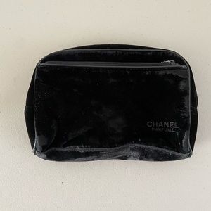 Chanel suede makeup bag